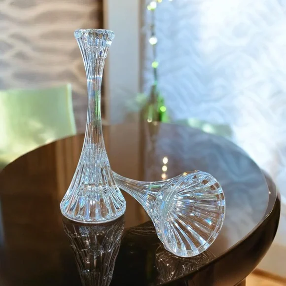 Vintage leaded-Crystal candlesticks 1950s - Picture 1 of 6